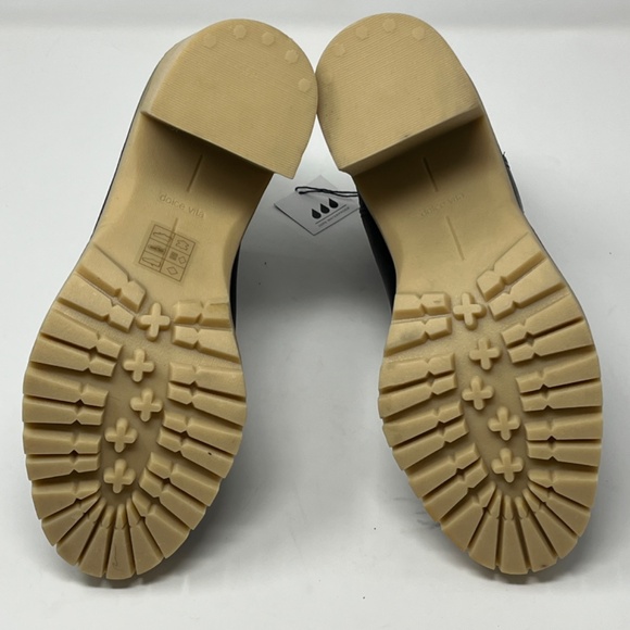 Dolce Vita Black Caster H2O Chelsea Leather Chunky Heel Ankle Boots Size 7 - Picture 9 of 14